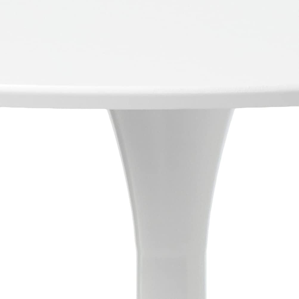 OSP Home Furnishings Flower Dining Table with White Top and Metal Steel Base