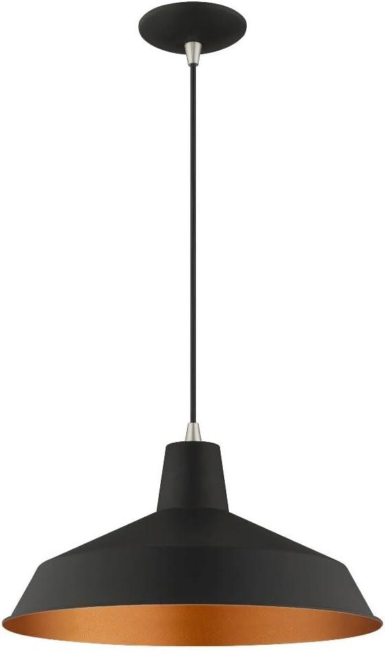 Livex Lighting Metal Shade 1 - Light Chandelier in  Brushed Aluminum