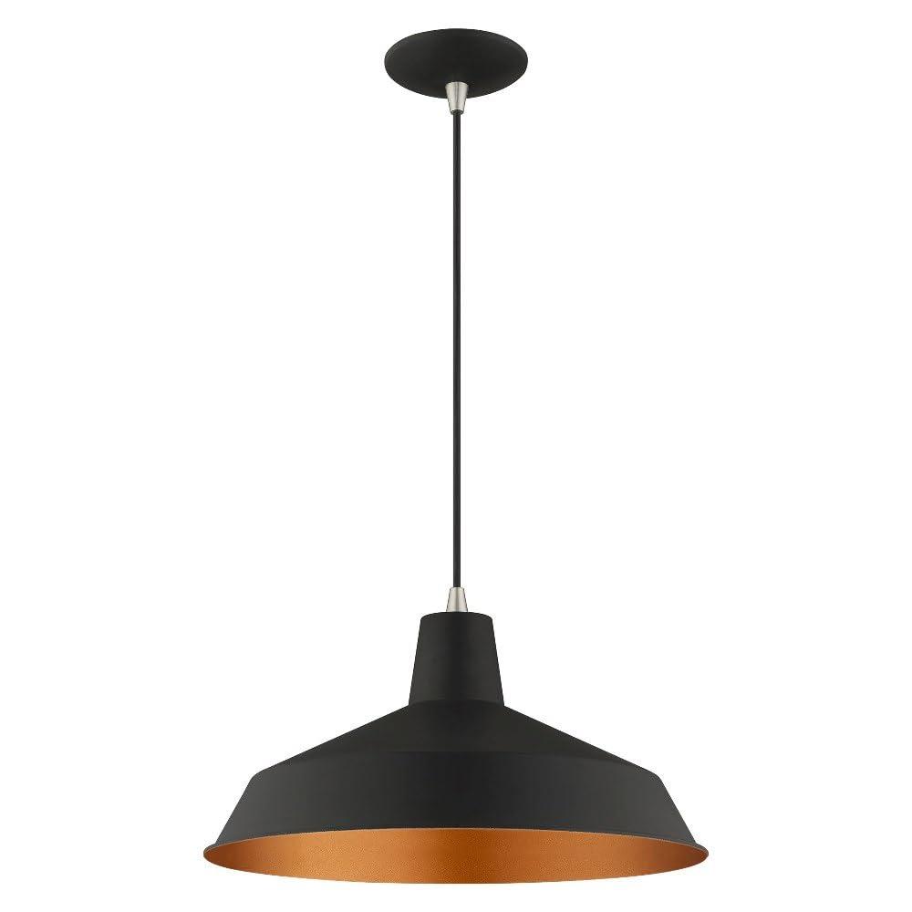 Livex Lighting Metal Shade 1 - Light Chandelier in  Brushed Aluminum