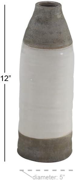 DecMode Jarrón de Cerámica Gris de 14"