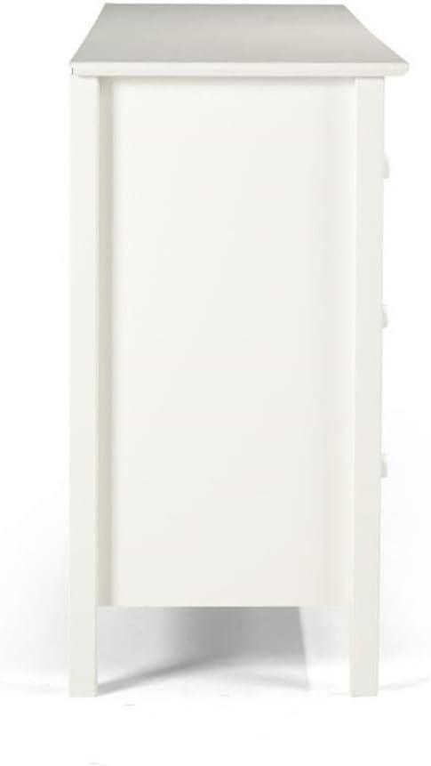 Alaterre Furniture Simplicity 6-Drawer Dresser for Kids Bedroom, Sturdy Brazilian Pine and Pine Veneers, White Finish with Metal Drawer Glides