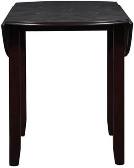 Ebony 42" Round Drop Leaf Dining Table with Two Chairs