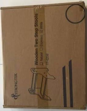 StrongTek Wood 2 Step Stool with Non-Slip Stepping Surface and Portable Handles, Multipurpose Heavy-Duty Support (300 LBS Capacity)