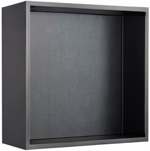 14'' x 14'' Black Stainless Steel Shower Niche