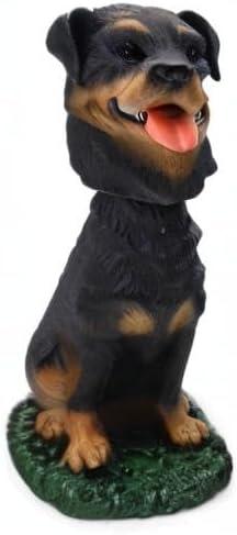 oshhnii Dog Figurine Dog Sculptures Attractive Puppy Standing Figurine Statue Simulation Rottweiler