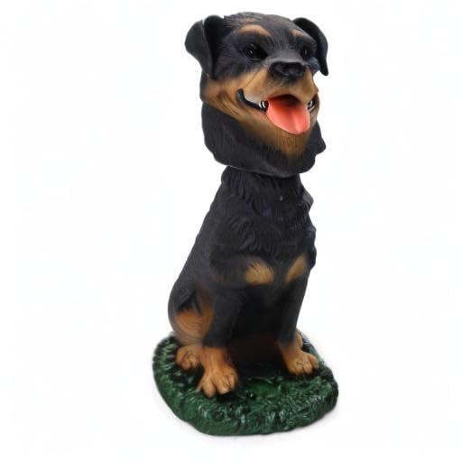 oshhnii Dog Figurine Dog Sculptures Attractive Puppy Standing Figurine Statue Simulation Rottweiler
