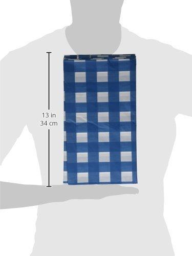 Crown Display Premium Plastic Blue Gingham Tablecloth 54 Inch. x 108 Inch.