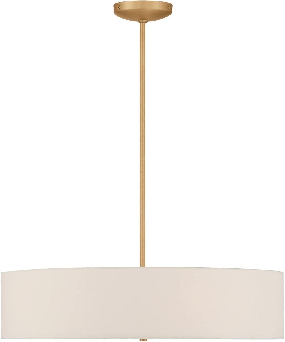 Transitional 24" Brass Drum LED Ceiling Light