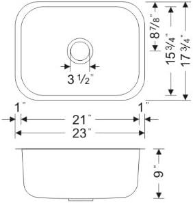 23'' Undermount Single Bowl Stainless Steel Kitchen Sink