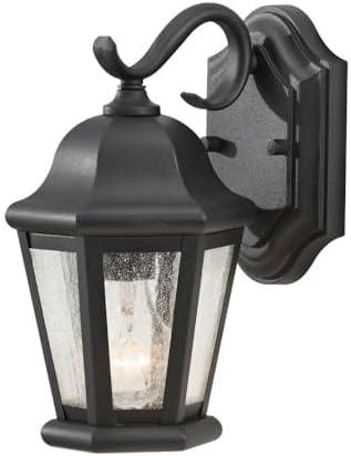 Feiss OL5900BK Martinsville Outdoor Patio Lighting Wall Lantern, 1-Light, 100 Watt, Black (6"W x 11"H)