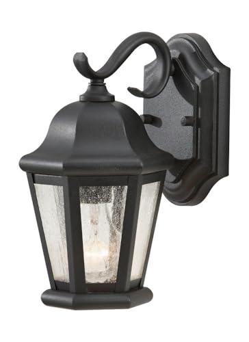 Feiss OL5900BK Martinsville Outdoor Patio Lighting Wall Lantern, 1-Light, 100 Watt, Black (6"W x 11"H)