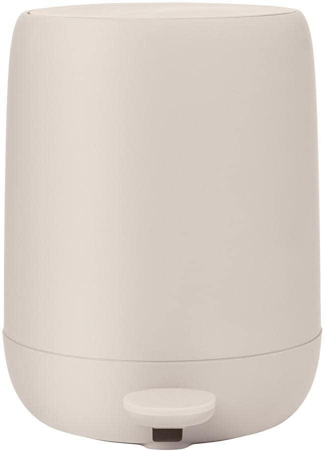 Blomus SONO 1.3-Gallon Moonbeam Cream Pedal Trash Bin