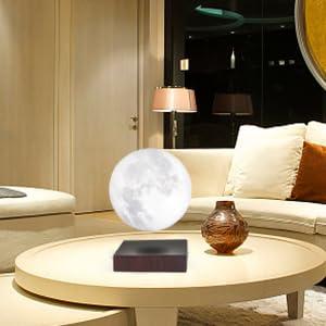 VGAzer Moon Lamp 3D Printing Magnetic Levitating Moon Light Lamps for Home、Office Decor, Creative Gift-6 Inch,Has 16 Colors 20 Modes