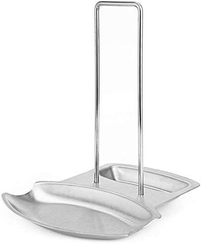 Namzi Lid and Spoon Rest,Pan Pot Cover Lid Rack Stand Organizer Spoon Rest Stove Organizer Storage Soup Spoon Rests Utensils Lid Holder Spoon Holder Lid Shelf Kitchen Utensils (Stainless Steel)