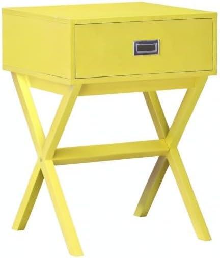 Convenience Concepts Designs2Go Landon 1 Drawer End Table, Yellow