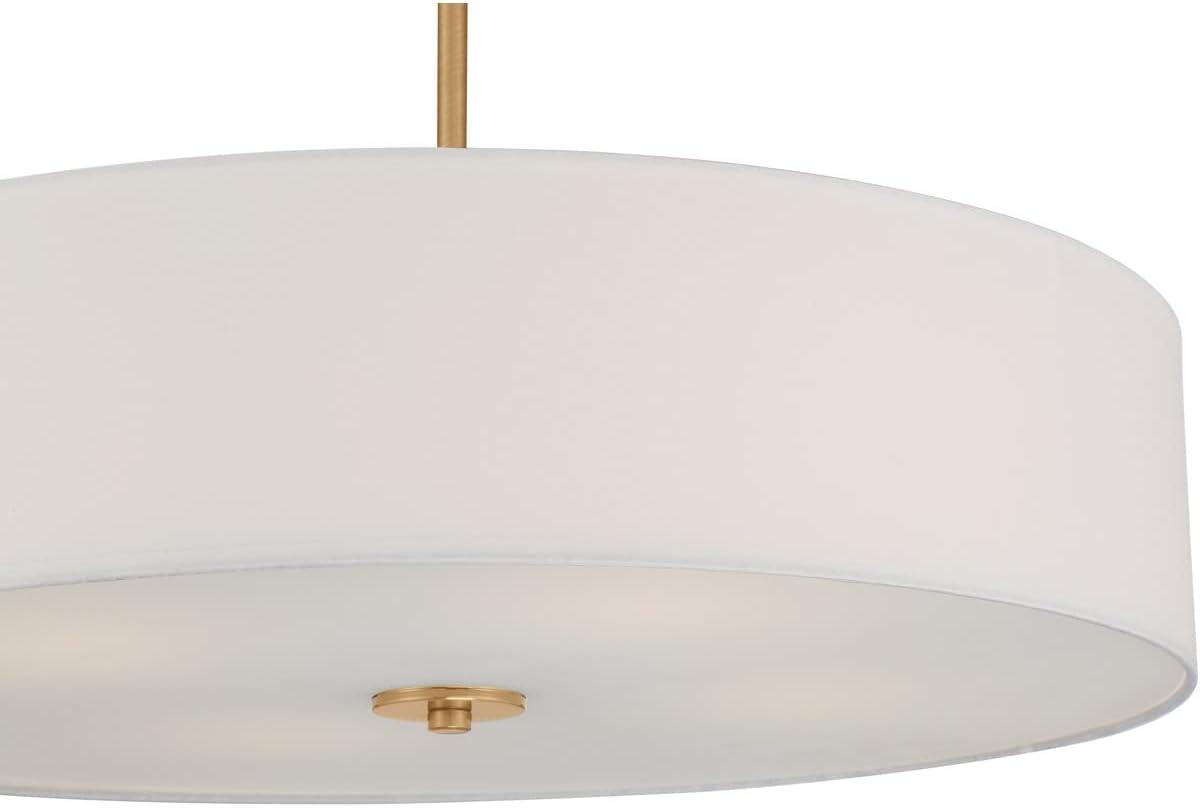 Transitional 24" Brass Drum LED Ceiling Light