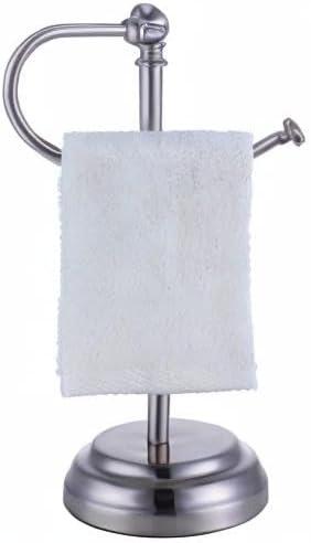 SunnyPoint Classic Decorative Metal Fingertip Towel Holder Stand; Brush Chrome
