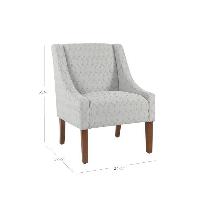 HomePop Modern Swoop Arm Accent Chair, Gray Leaf
