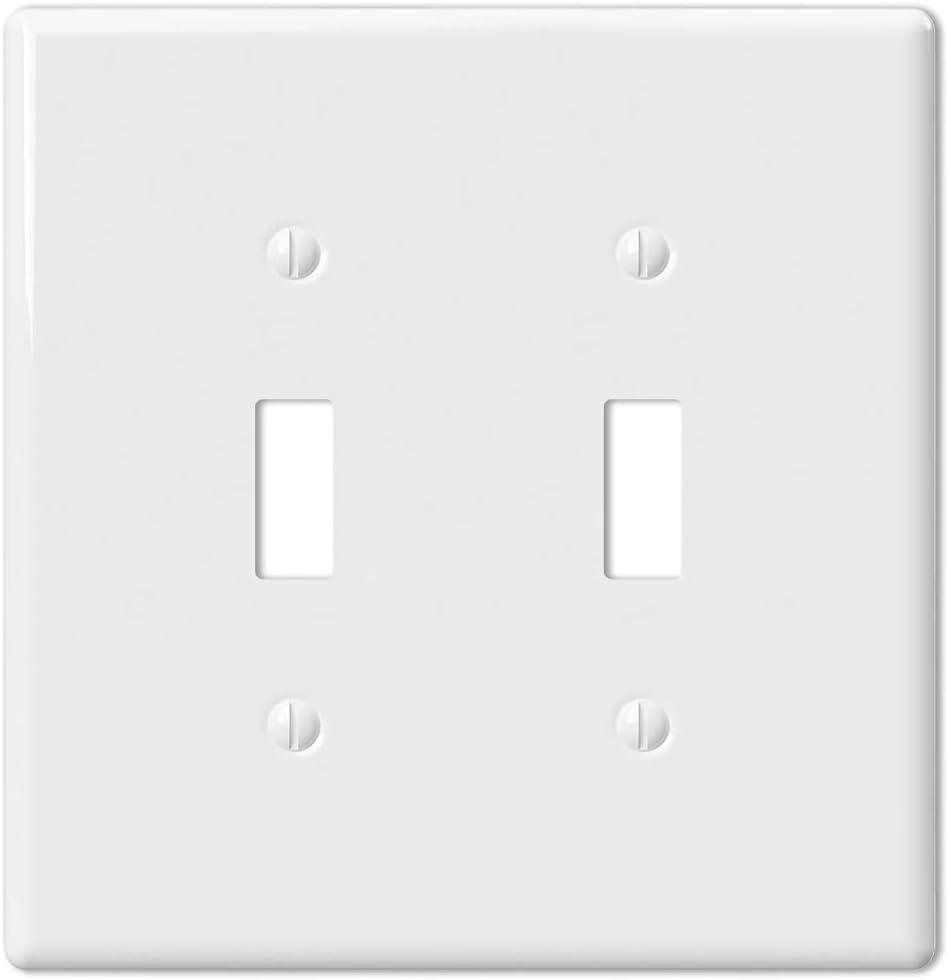 Amerelle Metro White 2 gang Ceramic Toggle Wall Plate 1 pk