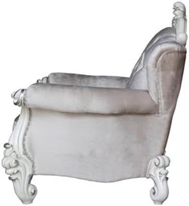 ACME Versailles Chair in Ivory Velvet & Bone White