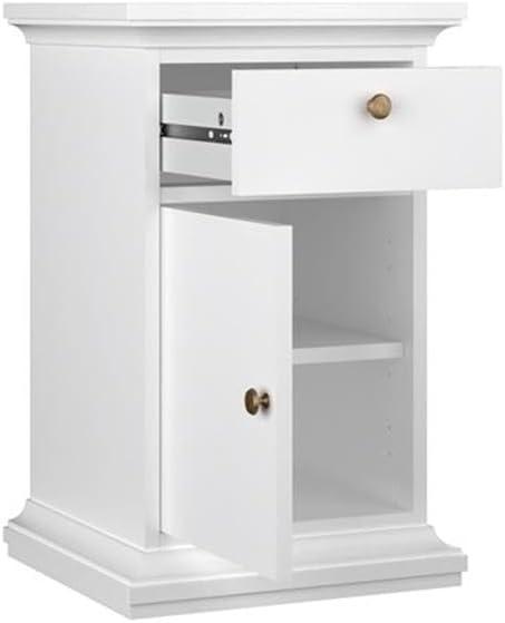 Tvilum Maison Park 1 Drawer, 1 Door Bedroom Nightstand for Adults, White