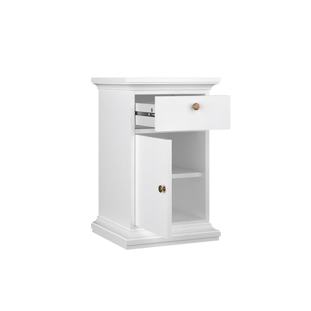 Tvilum Maison Park 1 Drawer, 1 Door Bedroom Nightstand for Adults, White