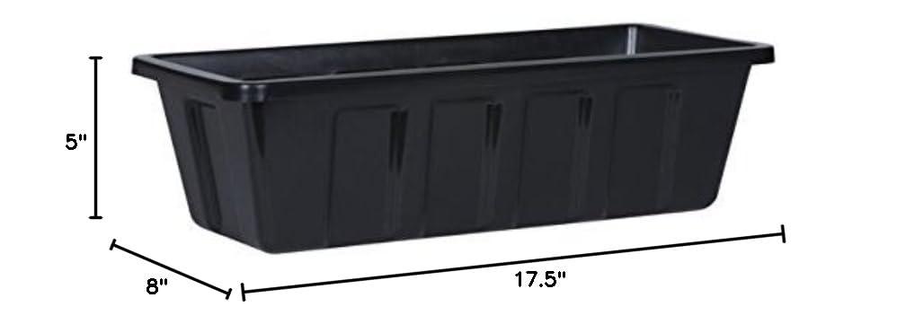 Novelty Poly-Pro Plastic Indoor/Outdoor Liner/Planter Flower Box, Black, 18 inch
