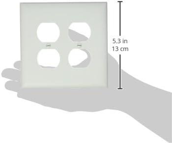 White Jumbo 2-Gang Double Duplex Nylon Wall Plate