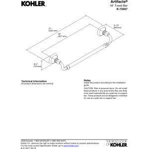 Artifacts® Wall Mounted Towel Bar