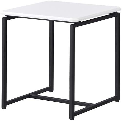 HOMLUX 3 PCS Coffee Table Set Sofa Side Table with 2 Square End Table,White