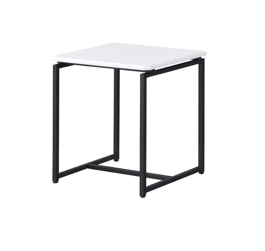 HOMLUX 3 PCS Coffee Table Set Sofa Side Table with 2 Square End Table,White