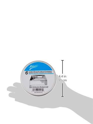 Plain Edge Square Cutters in Graduated Sizes, Stainless Steel, 6 Pc Set Silver Plain Edge