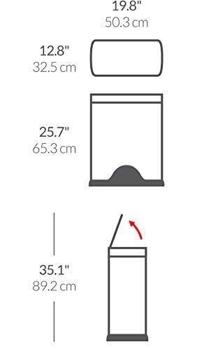 simplehuman 50 Liter / 13.0 Gallon Rectangular Kitchen Step Trash Can, Brushed Stainless Steel