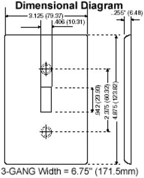 Leviton White 3-Gang Nylon Wall Plate with 2 Toggle and 1 Decorator Opening