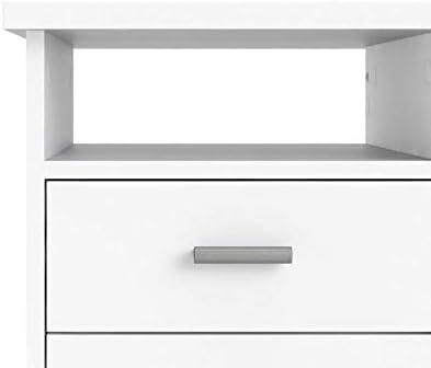 Tvilum Warner 4 Drawer Office Desk with 1 Shelf for Adults, Oak