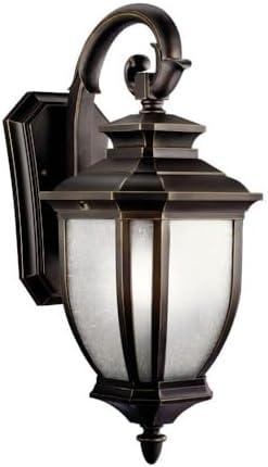 Salisbury 19.5" 1 Light Outdoor Wall Light with White Linen Glass in Black