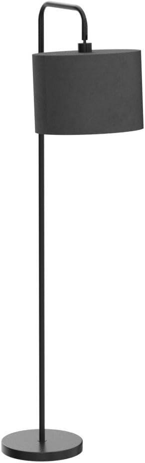 Globe Electric Barden 58" Black Floor Lamp with Dark Gray Velvet Shade Made of Metal Material