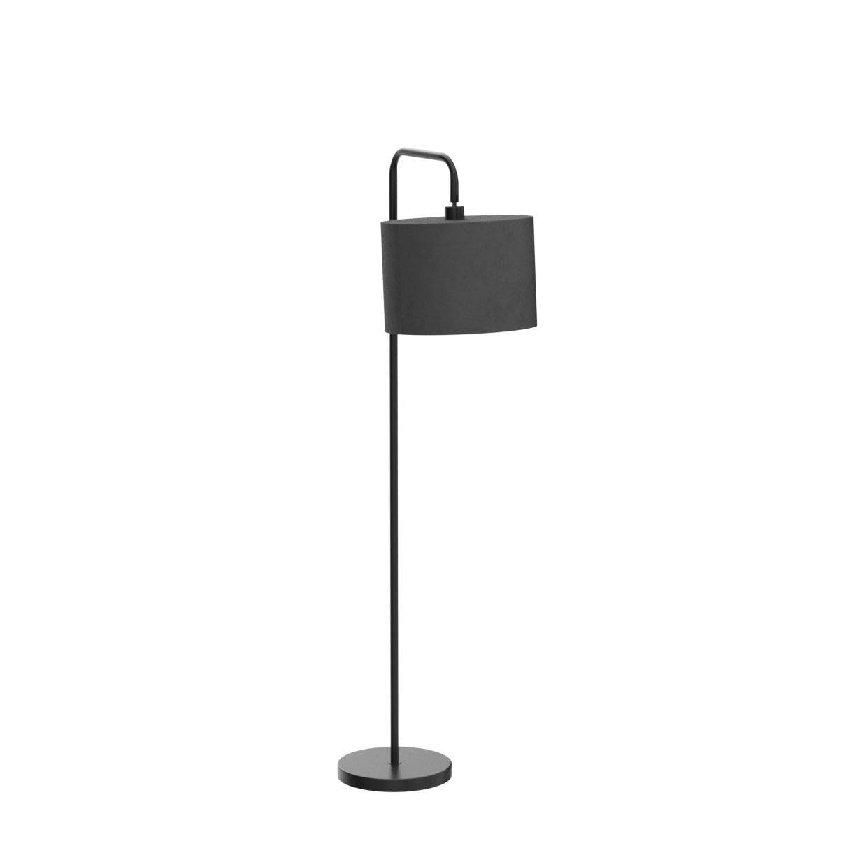 Globe Electric Barden 58" Black Floor Lamp with Dark Gray Velvet Shade Made of Metal Material