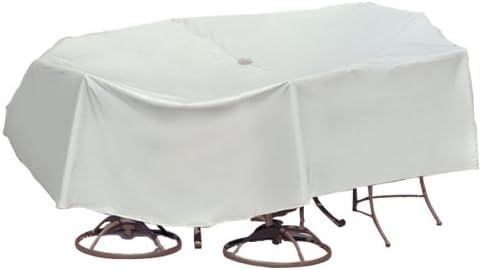 Oval/Rect Table & Chair Cover for 80"-96" table with 6 chairs, 30" height; includes umbrella hole