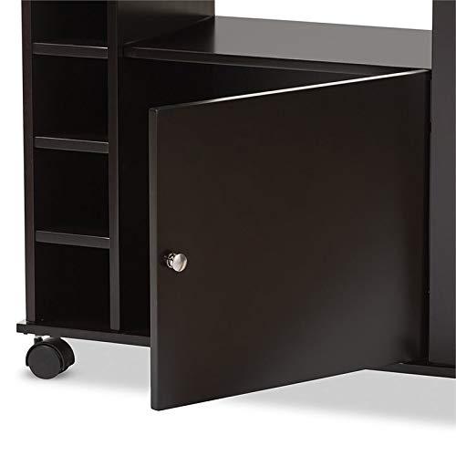 Ontario Modern & Contemporary Dark Brown Wood Modern Dry Bar & Wine Cabinet - Baxton Studio