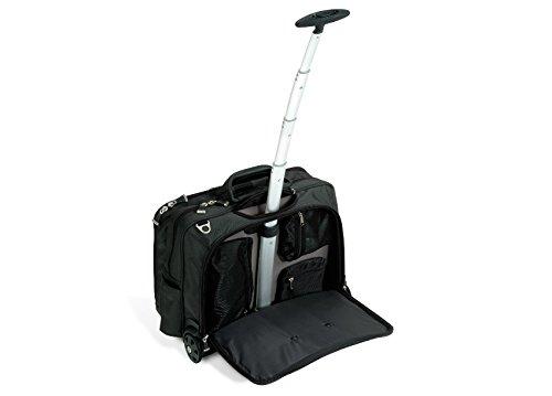 ErgoComfort Black Polyester 17" Laptop Roller Case with Telescopic Handle