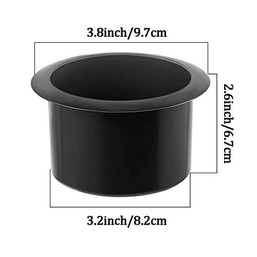 Black Plastic Drop-In Cup Holder Insert for Sofa, Boat, RV, and Car