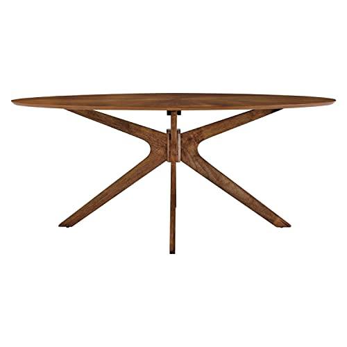 Crossroads 71" Oval Walnut Wood Mid-century Modern Dining Table