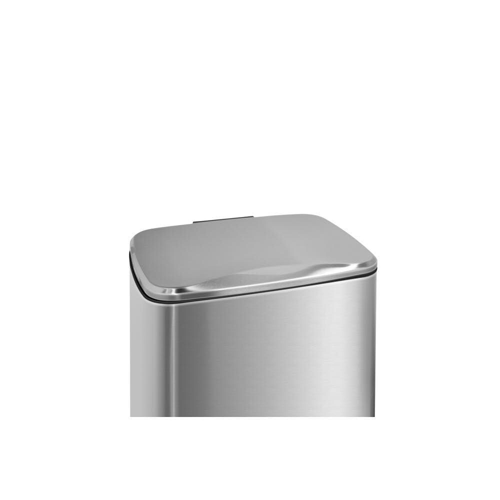 Innovaze 8 and 1.3 Gallon Trash Can Combo, Rectangular Step On Kitchen and Bathroom Trash Can, Stainless Steel