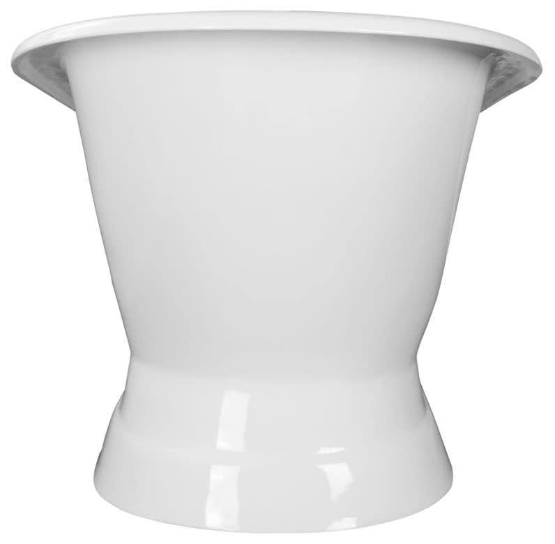 Kingston Brass Aqua Eden 67-Inch Cast Iron Oval Single Slipper Pedestal Tub (No Faucet Drillings)