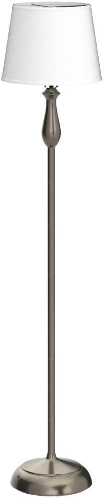 Gabriella 64 in. Mid-Century Modern 1-Light LED Energy Efficient Floor Lamp with Fabric Drum Shade