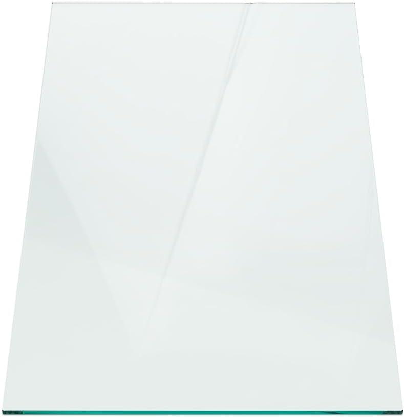 24 x 36 Inch Rectangle Glass Table Top 3/8 Inch Thick Clear Tempered Glass With Bevel Edge Polished Radius Corners
