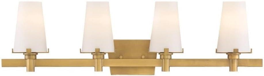 Designers Fountain Hyde Park Vintage Gold 4 Light Bathroom Vanity Light Fixture, 87904-VTG