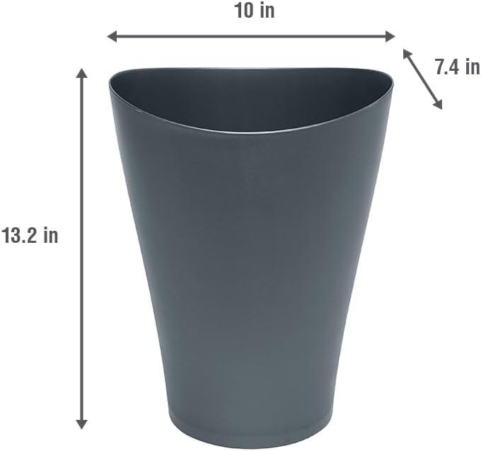 Rubbermaid Spa Works 2.25 gal Gray Plastic Vanity Wastebasket