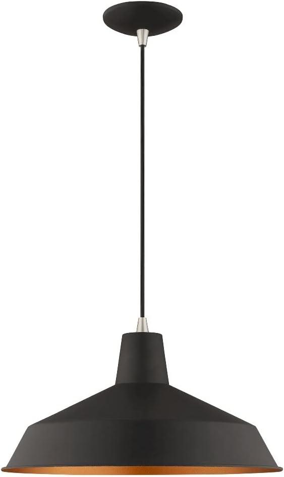 Livex Lighting Metal Shade 1 - Light Chandelier in  Brushed Aluminum